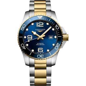 Longines HydroConquest 43 Automatic Stainless Steel - Yellow Gold / Blue / Bracelet