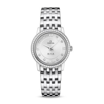 Omega De Ville Prestige Quartz 27.4 Stainless Steel / Diamond / Silver / Bracelet