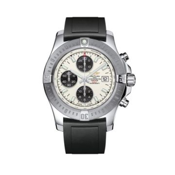 Breitling Colt Chronograph Automatic Stainless Steel / Stratus Silver / Rubber / Pin