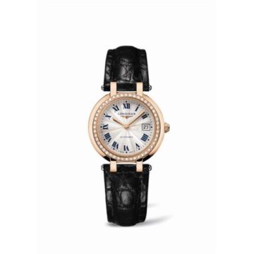 Longines PrimaLuna Automatic 30 Pink Gold Diamond Leather