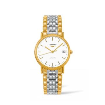 Longines Presence Automatic 34.5mm Stainless Steel / PVD Gold / White / Bracelet