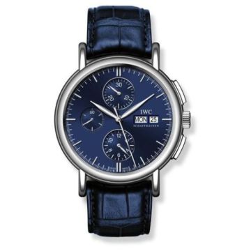 IWC Schaffhausen Portofino Chronograph White Gold / Blue