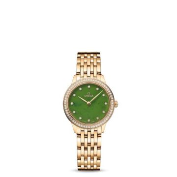 Omega De Ville Quartz 27.5 Yellow Gold - Diamond / Jade - Diamond / Bracelet