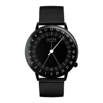 Gustave & Cie 24H Antoine Noir & Noir Milanais Noir 40mm