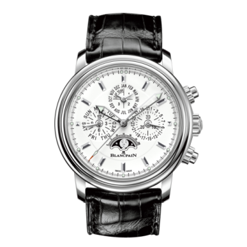 Blancpain Léman Chronographe Flyback Quantième Perpétuel Stainless Steel / White / Alligator