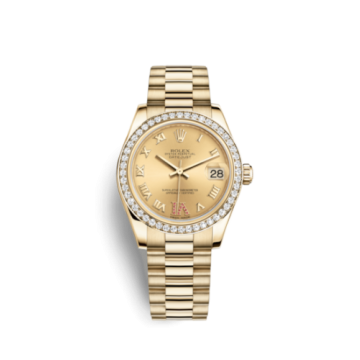 Rolex Datejust 31 Yellow Gold Diamond / President / Champagne Roman