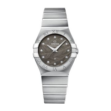 Omega Constellation Quartz 27 Brushed Stainless Steel / Grey Feather