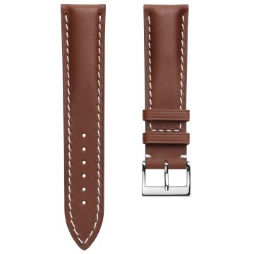 Ostend Thick Padded Leather Watch Strap - Baranil Cognac - 24mm