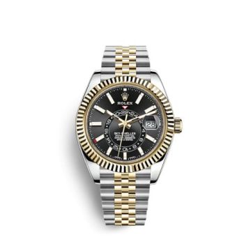 Rolex Sky-Dweller Stainless Steel / Yellow Gold / Black / Jubilee