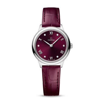 Omega De Ville Quartz 27.5 Stainless Steel / Burgundy - Diamond