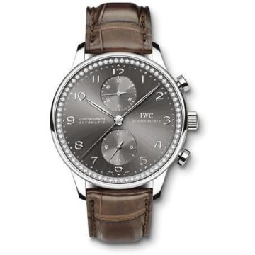 IWC Schaffhausen Portuguese Chrono-Automatic White Gold / Ardoise / Diamond