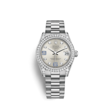 Rolex Datejust 31 White Gold Diamond / President / Silver Diamond