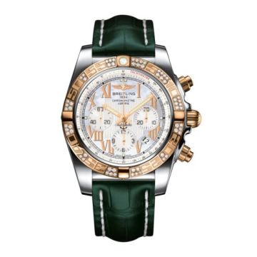 Breitling Chronomat 44 Stainless Steel / Rose Gold / Diamond / Pearl Roman / Croco