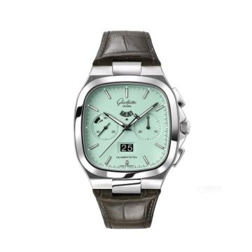 Glashütte Original Seventies Chronograph Panorama Date Turquoise / Alligator / Folding