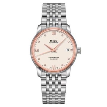 Mido Baroncelli Chronometer Lady Stainless Steel / Rose Gold / Ivory / Bracelet