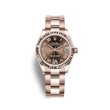 Rolex Datejust 31 Rose Gold / Fluted / Chocolate - Roman / Oyster