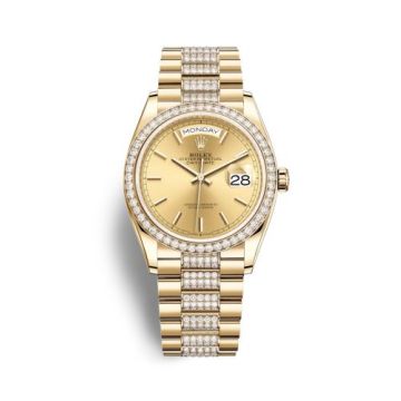 Rolex Day-Date 36 Yellow Gold / Diamond / Champagne / President-Diamond