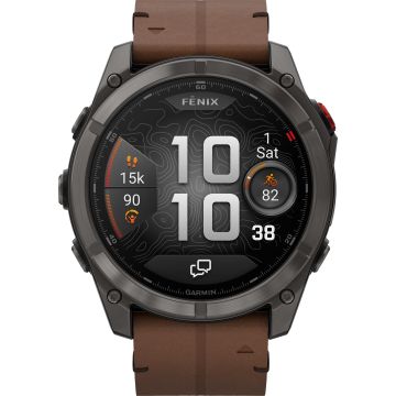 Garmin Fenix 8 Pro - 51mm AMOLED Sapphire Carbon Grey / Brown Leather