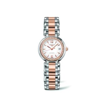 Longines PrimaLuna Automatic 26.5 Two Tone Pink Diamond Arabic