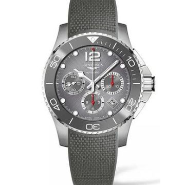 Longines HydroConquest 43 Automatic Chronograph Stainless Steel / Ceramic / Grey / Rubber