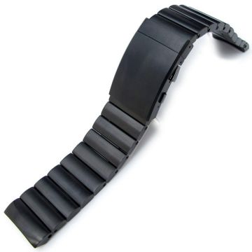Bandoleer Solid Replacement Watch Band for Panerai 44mm, 316L stainless Steel PVD Black - 15mm