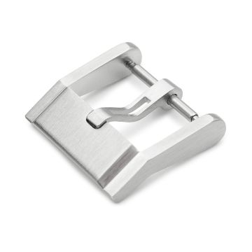 or 20mm #69 Cubic Buckle 5mm Tongue for Watch Strap, Brushed - 18mm