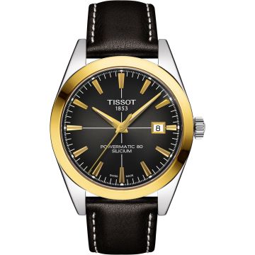 Tissot Gentleman Powermatic Stainless Steel / Yellow Gold / Grey / Strap