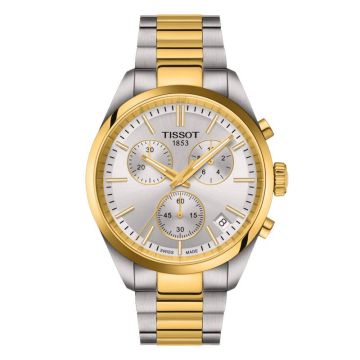 Tissot PR 100 Quartz Chronograph Stainless Steel - Yellow Gold  / Silver / Bracelet