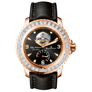 Blancpain Fifty Fathoms Tourbillon 8 Jours Red Gold / Diamonds / Black Canvas