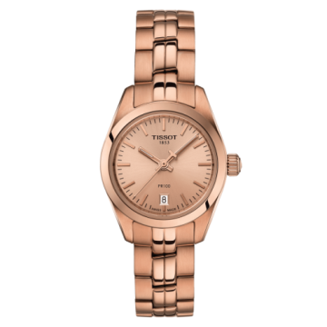 Tissot PR 100 Quartz 25 Rose Gold PVD / Champagne / Bracelet