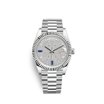 Rolex Day-Date 40 Platinum - Fluted / Paved