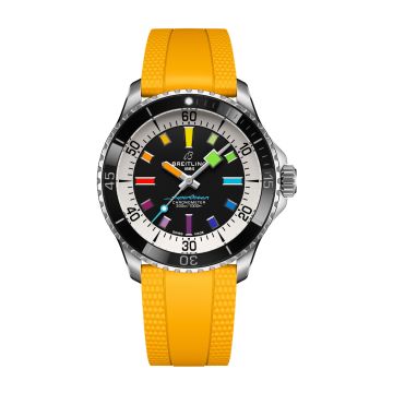 Breitling SuperOcean Automatic 42 Stainless Steel / Black - Rainbow / Rubber