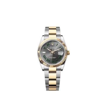 Rolex Datejust 36 Stainless Steel / Yellow Gold / Fluted / Slate - Roman / Jubilee