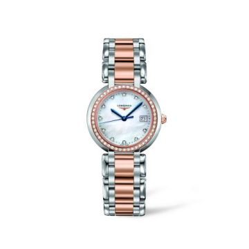 Longines PrimaLuna Quartz 30 Stainless Steel / Pink Gold / Diamond / MOP / Bracelet