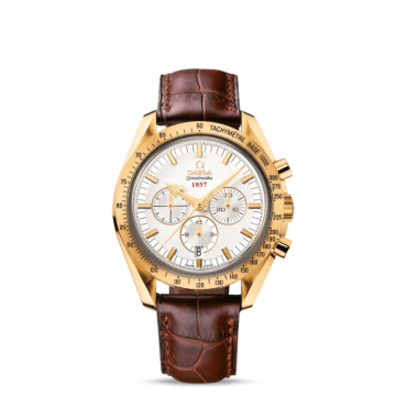 Omega Speedmaster Broad Arrow 1957 Yellow Gold / Silver