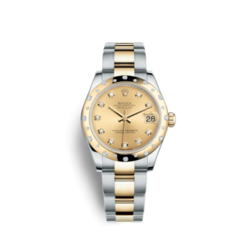 Rolex Datejust 31 Rolesor Yellow Domed Diamond / Oyster / Champagne Diamond