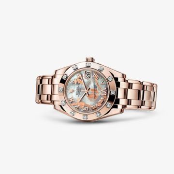 Rolex Datejust Pearlmaster 34 Everose 12 Diamond White Goldust Dream