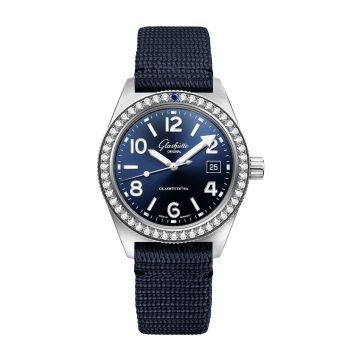 Glashütte Original SeaQ Date Stainless Steel / Diamond / Blue / Synthetic - Folding