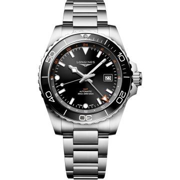 Longines Hydroconquest GMT 43 Stainless Steel / Black / Bracelet