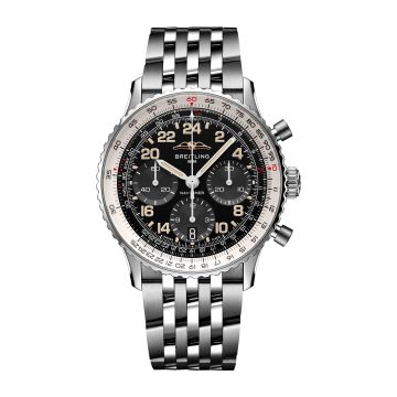 Breitling Navitimer B02 Chronograph 41 Cosmonaute Stainless Steel - Platinum / Black / Bracelet