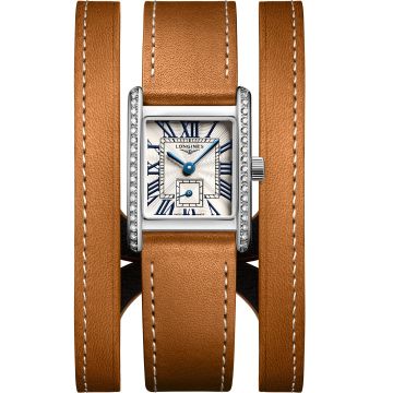 Longines Mini DolceVita 21.5 Quartz Stainless Steel - Diamond / Silver / Triple Cuff Brown