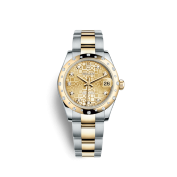 Rolex Datejust 31 Rolesor Yellow Domed Diamond / Oyster / Champagne Computer