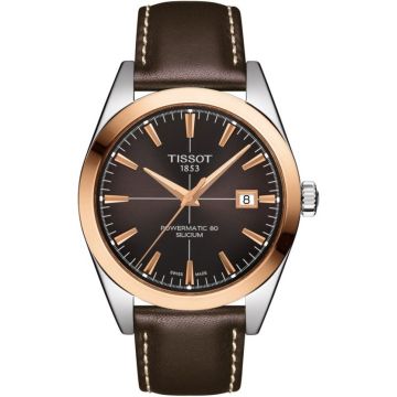 Tissot Gentleman Powermatic Stainless Steel - Red Gold / Brown / Strap