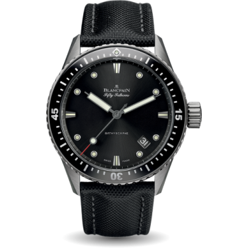 Blancpain Fifty Fathoms Bathyscaphe Titanium / Black / Black Canvas