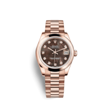 Rolex Datejust 31 Everose Domed / President / Black MOP