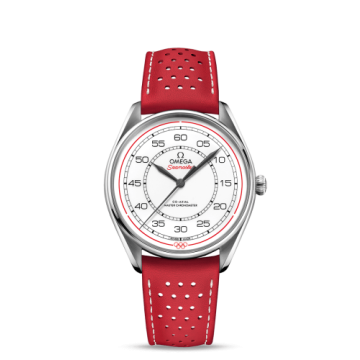 Omega Seamaster Master Co-Axial 39.5 Olympic Timekeeper Stainless Steel / White / Red