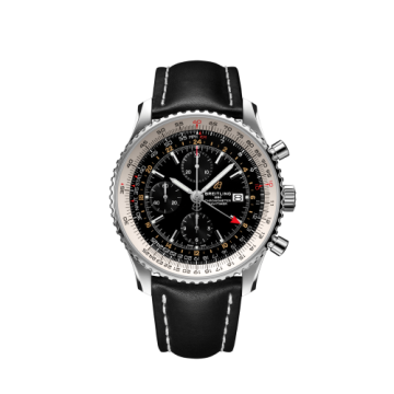 Breitling Navitimer 1 Chronograph GMT Stainless Steel / Black / Calf / Folding