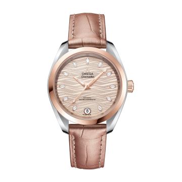 Omega Seamaster Aqua Terra 150M Master Chronometer 34 Stainless Steel / Sedna Gold / Grey - Diamond / Alligator