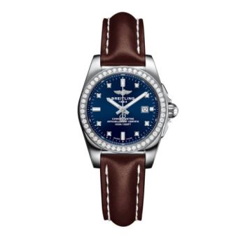 Breitling Galactic 29 Stainless Steel / Diamond / Horizon Blue Diamond / Calf