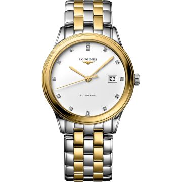 Longines Flagship 38.5 Automatic Stainless Steel - Yellow Gold / White - Diamond / Bracelet